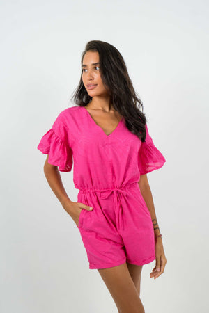 
            
                Charger l&amp;#39;image dans la galerie, pink playsuit for casual outfit. Perfect to wear on a hot summer day! By Back Cartel
            
        