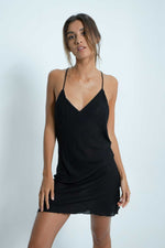 Show a little extra leg in the SARA mini backless dress. Comfy fabric for you to look sexy on hot days